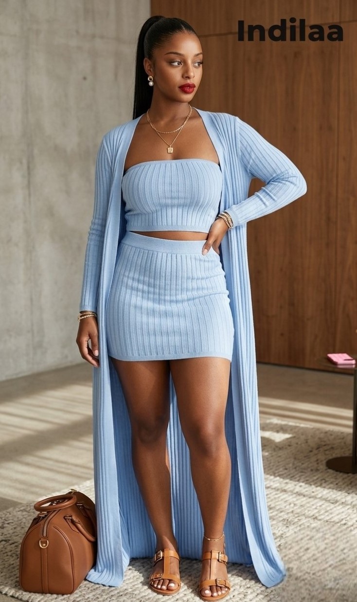 IND-060 Ensemble 3 Pièces en Maille Royale