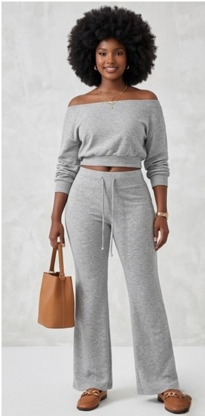 Ensemble Crop-Top Pantalon Large