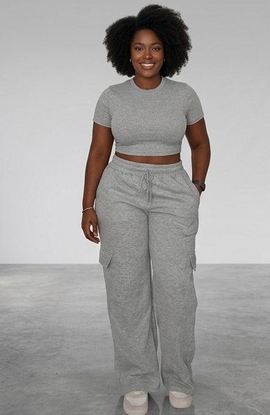 IND-027-ISM Ensemble Crop Top & Pantalon Cargo