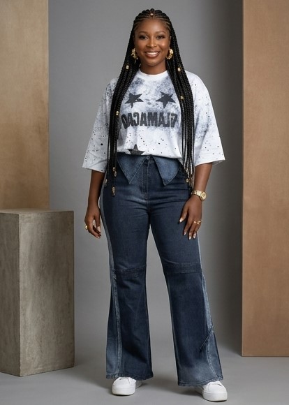 IND-O16-KAD Jean Douala Taille Haute à Rabat & Coupe Large