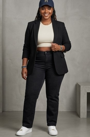 IND-007-ICF Jean Taille Haute & Coupe Slim Chic