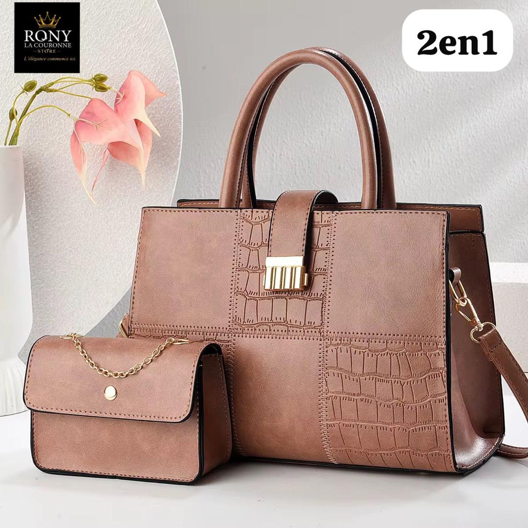 Combo Madame la Directrice Marron Chocolat & Effet Croco Prestige
