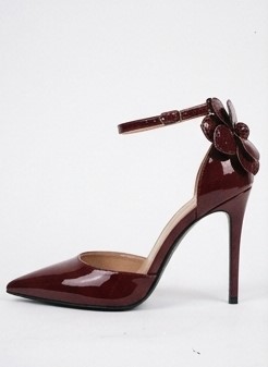 Escarpin Rouge & Fleur de Strass